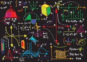 Physics formulas on blackboard