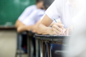 Students having examinations