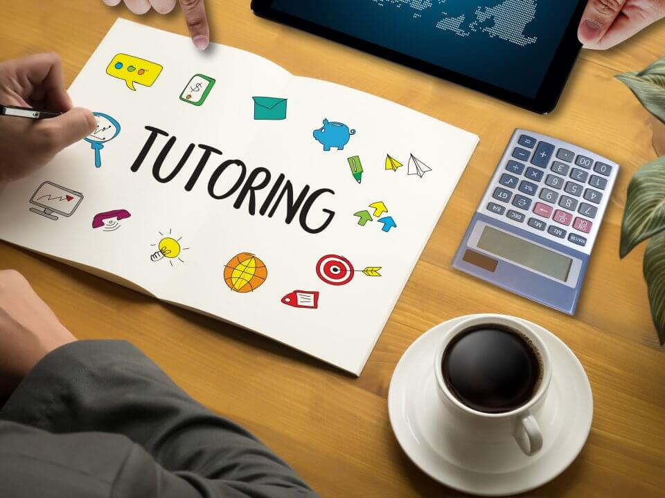 Tutoring written on a notebook