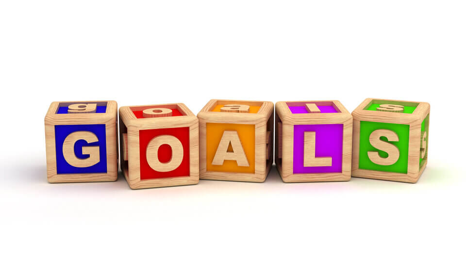 Blocks forming the word GOAL