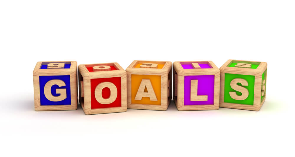 Blocks forming the word GOAL